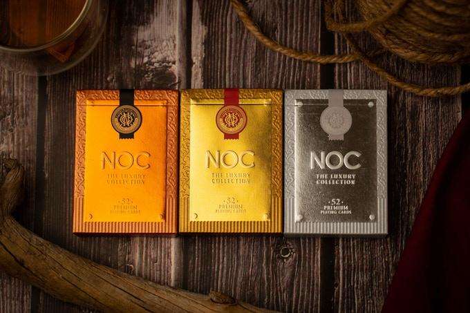 PlayingCardDecks.com-NOC Luxury Collection Gilded Playing Cards 3 Deck Set Cartamundi