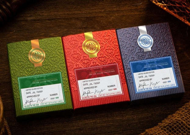 PlayingCardDecks.com-NOC Luxury Gilded Playing Cards 3 Deck Set Cartamundi