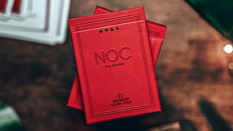 PlayingCardDecks.com-NOC Pro Burgundy Red Marked Playing Cards USPCC