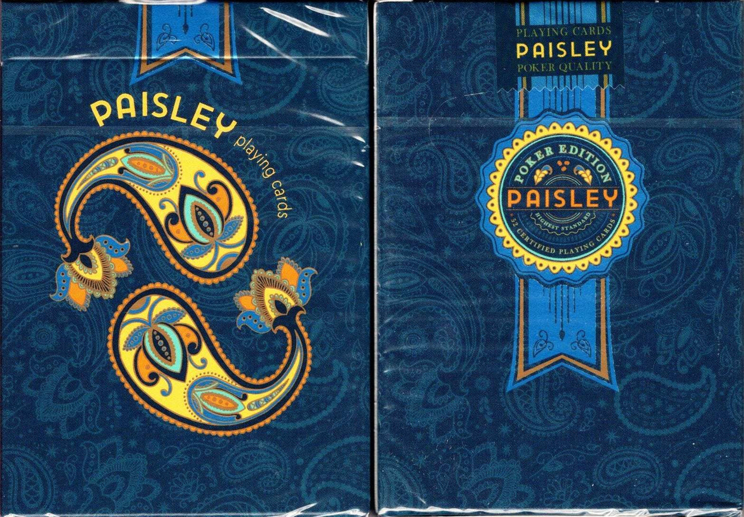 PlayingCardDecks.com-Paisley Poker Playing Cards Cartamundi: Blue
