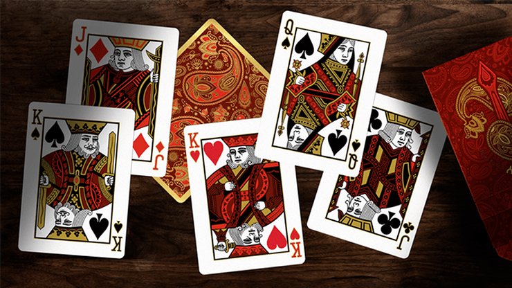 PlayingCardDecks.com-Paisley Royals Red Playing Cards USPCC