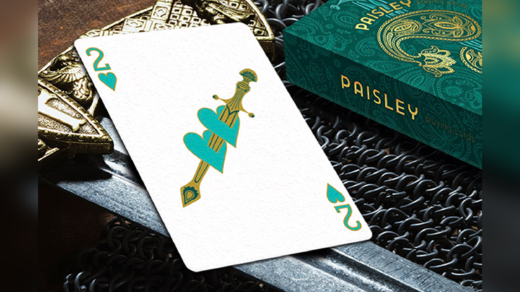 PlayingCardDecks.com-Paisley Royals Teal Playing Cards USPCC