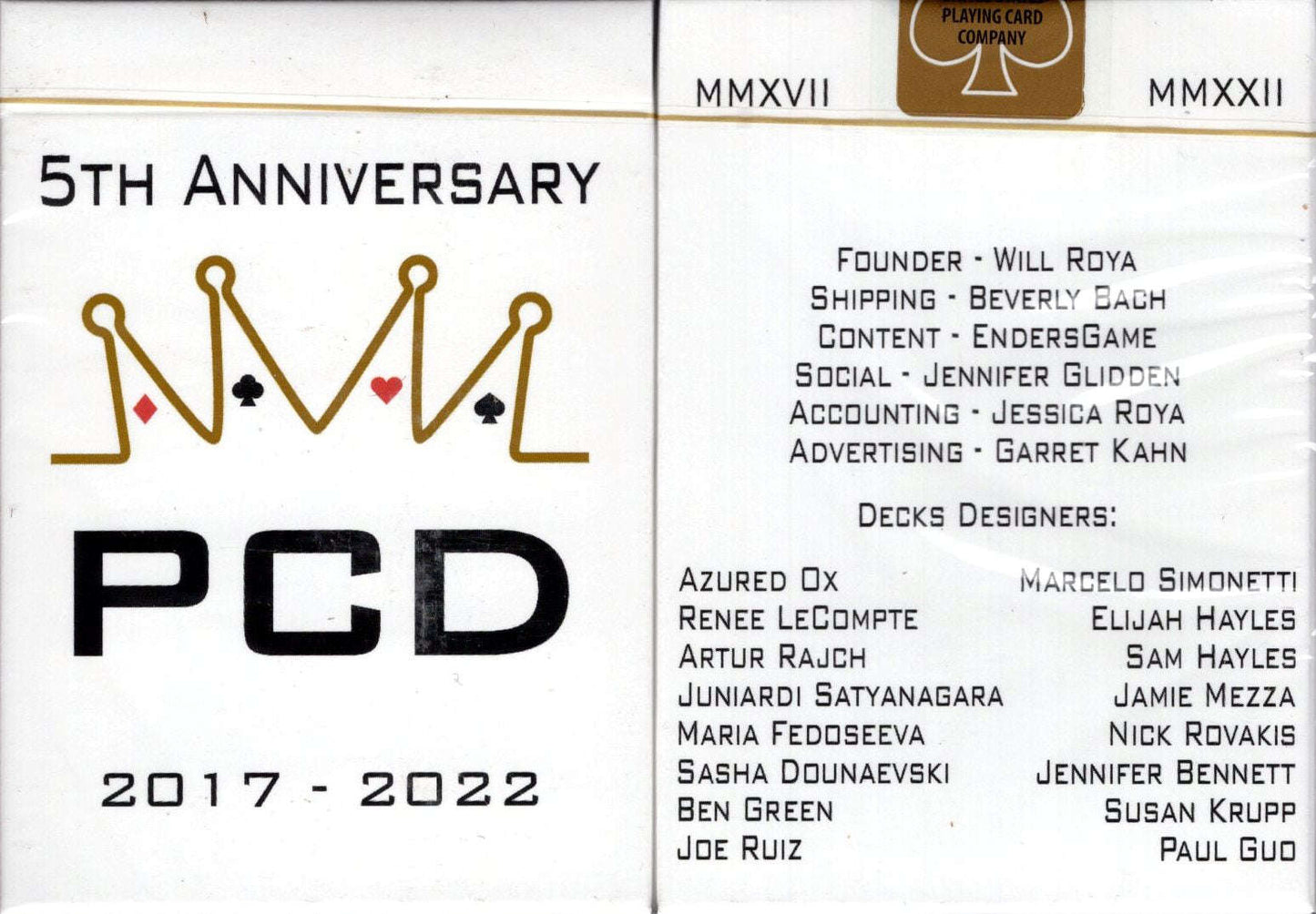 PlayingCardDecks.com-PCD 5th Anniversary Gilded Playing Cards USPCC