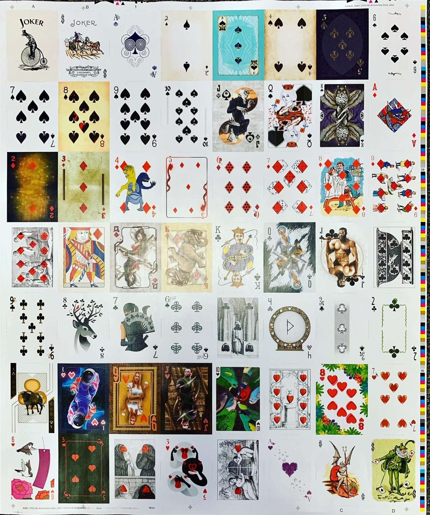 PlayingCardDecks.com-PCD 5th Anniversary Uncut Sheet