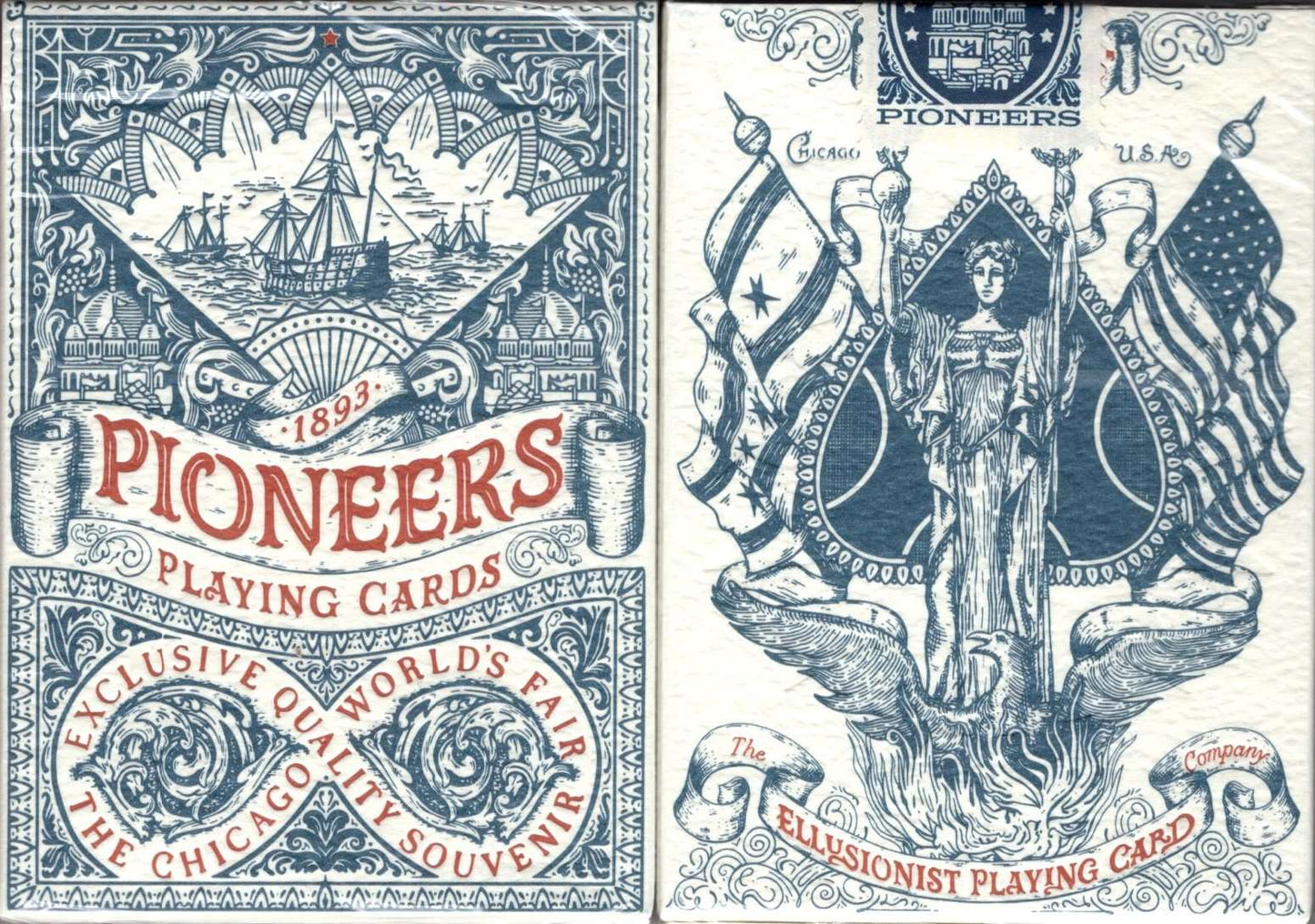 PlayingCardDecks.com-Pioneers Marked Playing Cards Cartamundi: Blue