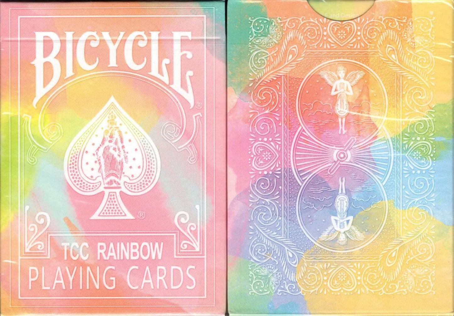 PlayingCardDecks.com-Rainbow v2 Peach Bicycle Playing Cards