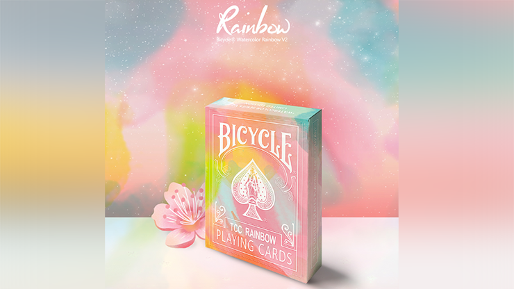 PlayingCardDecks.com-Rainbow v2 Peach Bicycle Playing Cards