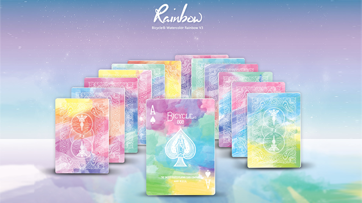PlayingCardDecks.com-Rainbow v3 Cedar Bicycle Playing Cards