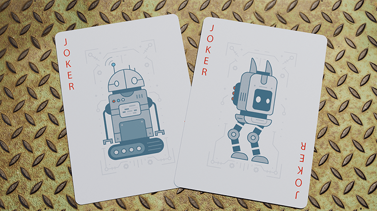 PlayingCardDecks.com-Robot Gilded Bicycle Playing Cards