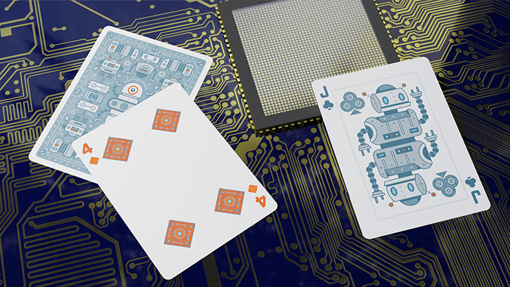 PlayingCardDecks.com-Robot Gilded Bicycle Playing Cards