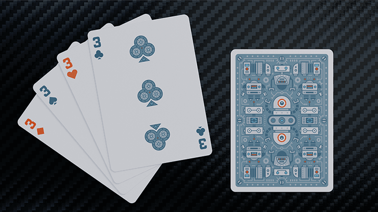PlayingCardDecks.com-Robot Gilded Bicycle Playing Cards