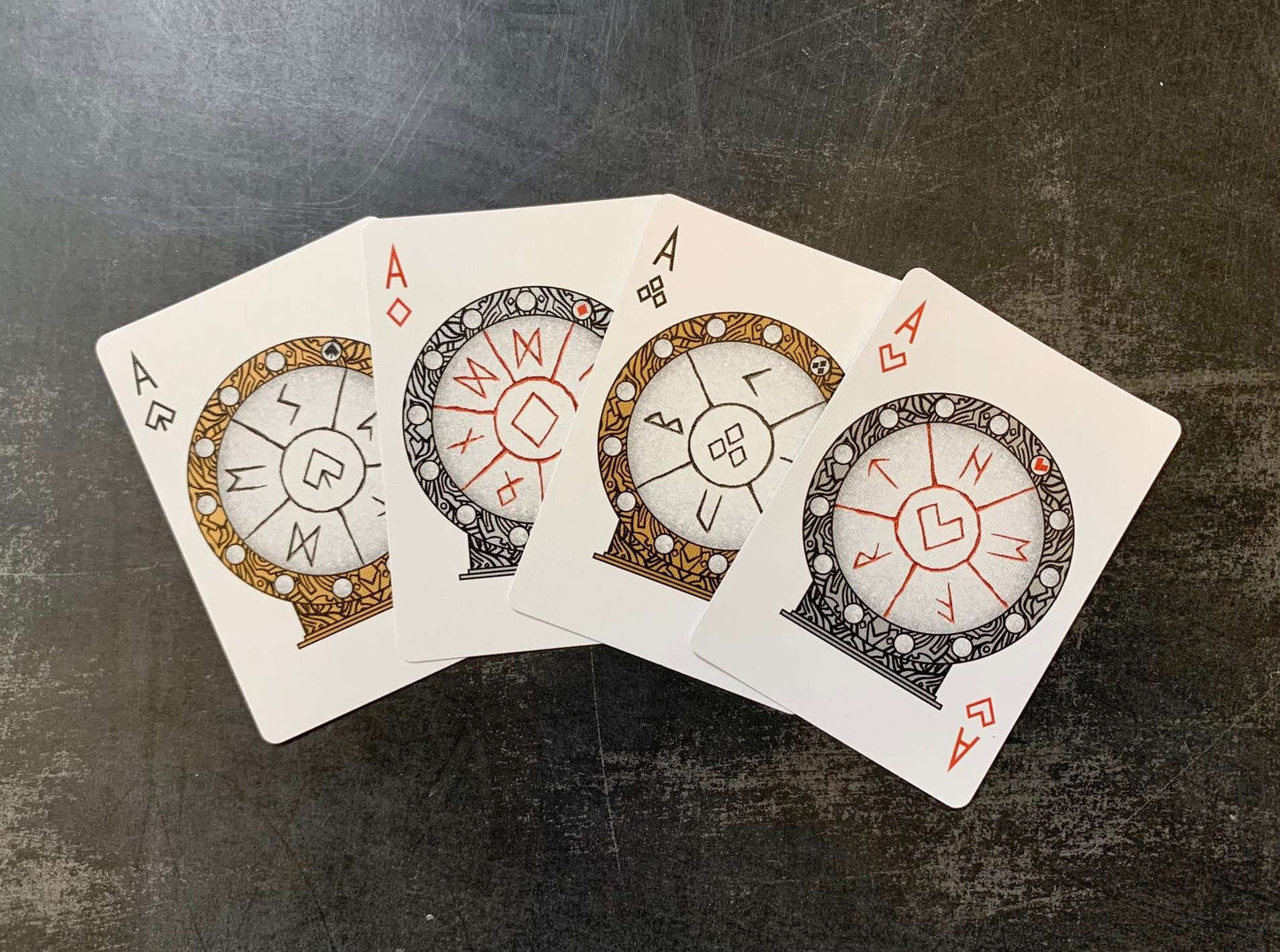 PlayingCardDecks.com-Runes Gilded Bicycle Playing Cards