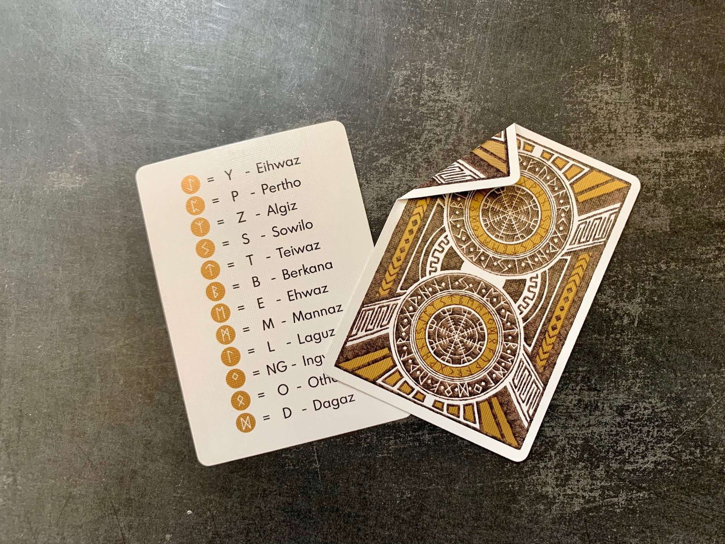 PlayingCardDecks.com-Runes Gilded Bicycle Playing Cards