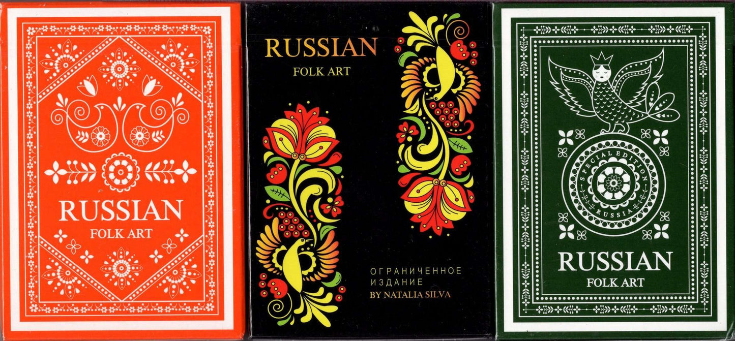 PlayingCardDecks.com-Russian Folk Art Playing Cards 3 Deck Set USPCC