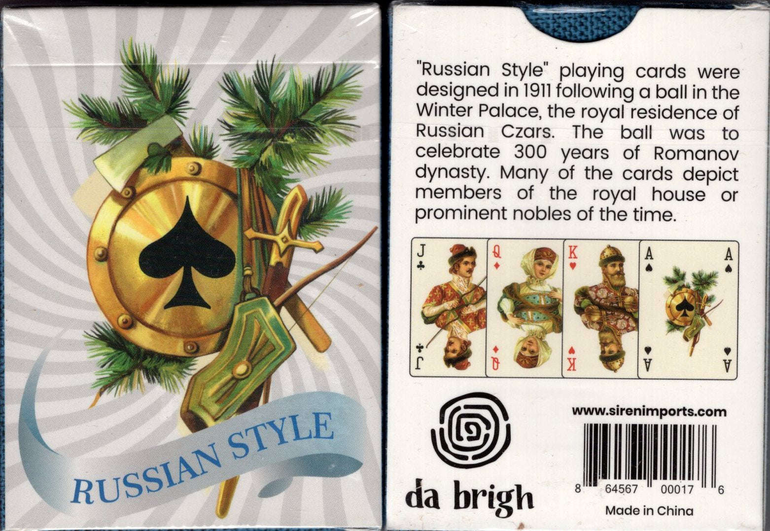 PlayingCardDecks.com-Russian Style Playing Cards da brigh: Blue