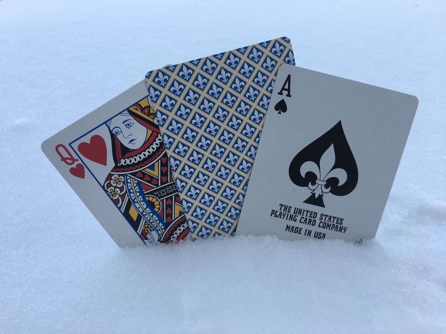 PlayingCardDecks.com-Fleur De Lys Blue Playing Cards USPCC