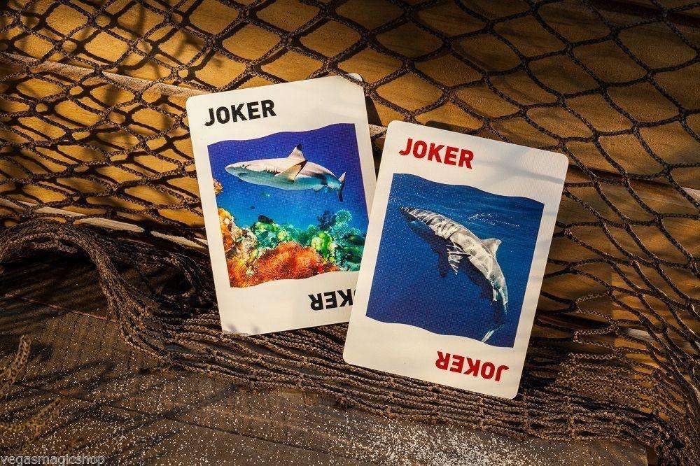 PlayingCardDecks.com-Sharks Bicycle Playing Cards Bilingual Box Edition