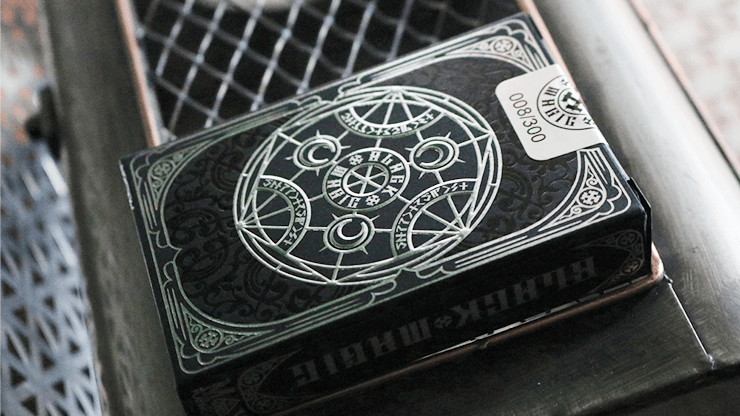 PlayingCardDecks.com-Black Magic Silver Gilded Playing Cards USPCC