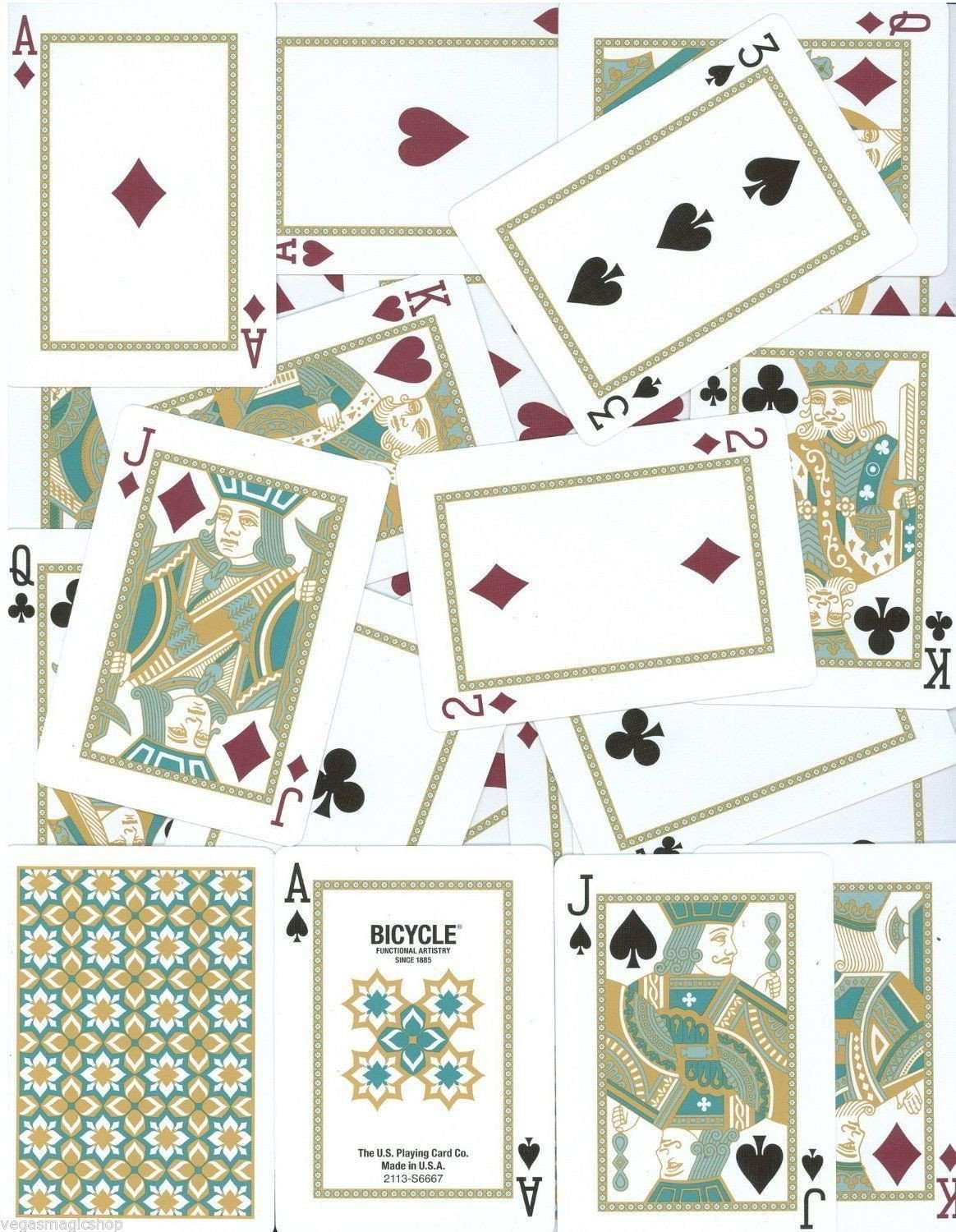 PlayingCardDecks.com-Madison Bicycle Playing Cards Turquoise & Gold