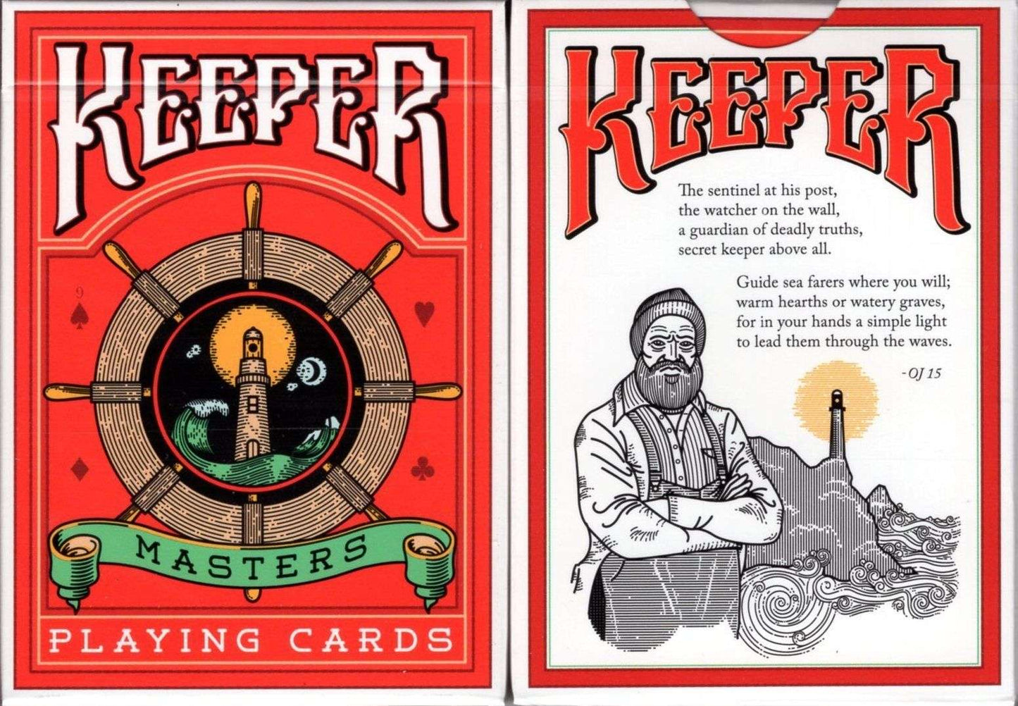 PlayingCardDecks.com-Keeper v2 Red Marked Playing Cards Cartamundi