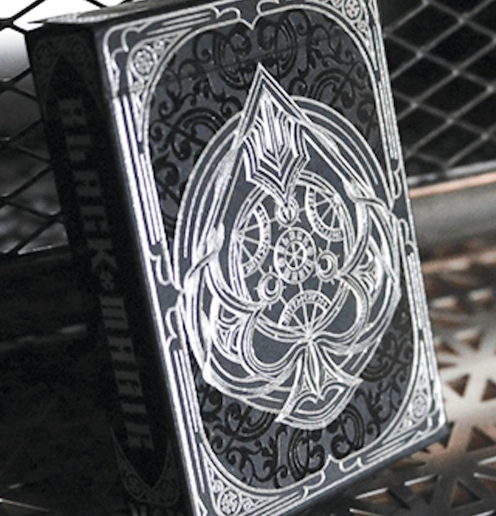 PlayingCardDecks.com-Black Magic Silver Gilded Playing Cards USPCC