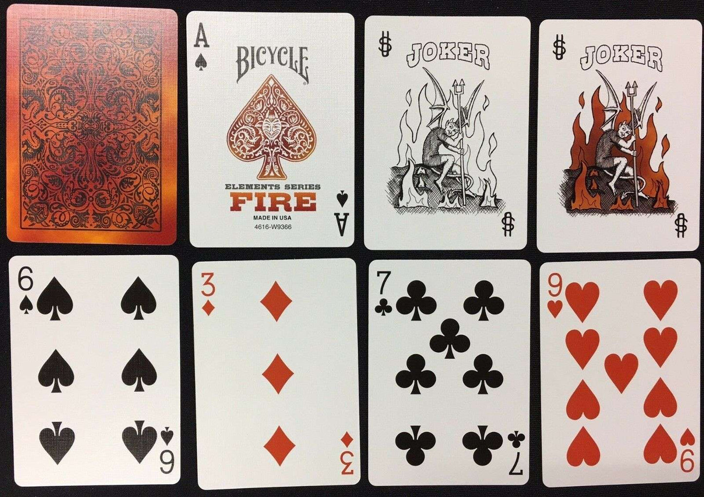 PlayingCardDecks.com-Fire Elements Series Grey Bicycle Playing Cards