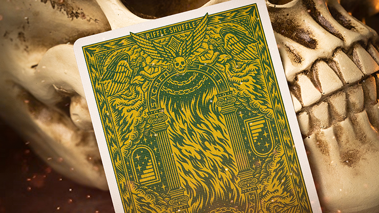 PlayingCardDecks.com-Sacred Fire Emerald Playing Cards TPCC
