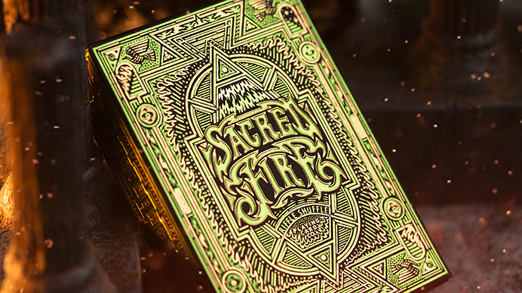 PlayingCardDecks.com-Sacred Fire Emerald Playing Cards TPCC