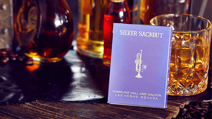 PlayingCardDecks.com-Silver Sackbut Purple Playing Cards USPCC