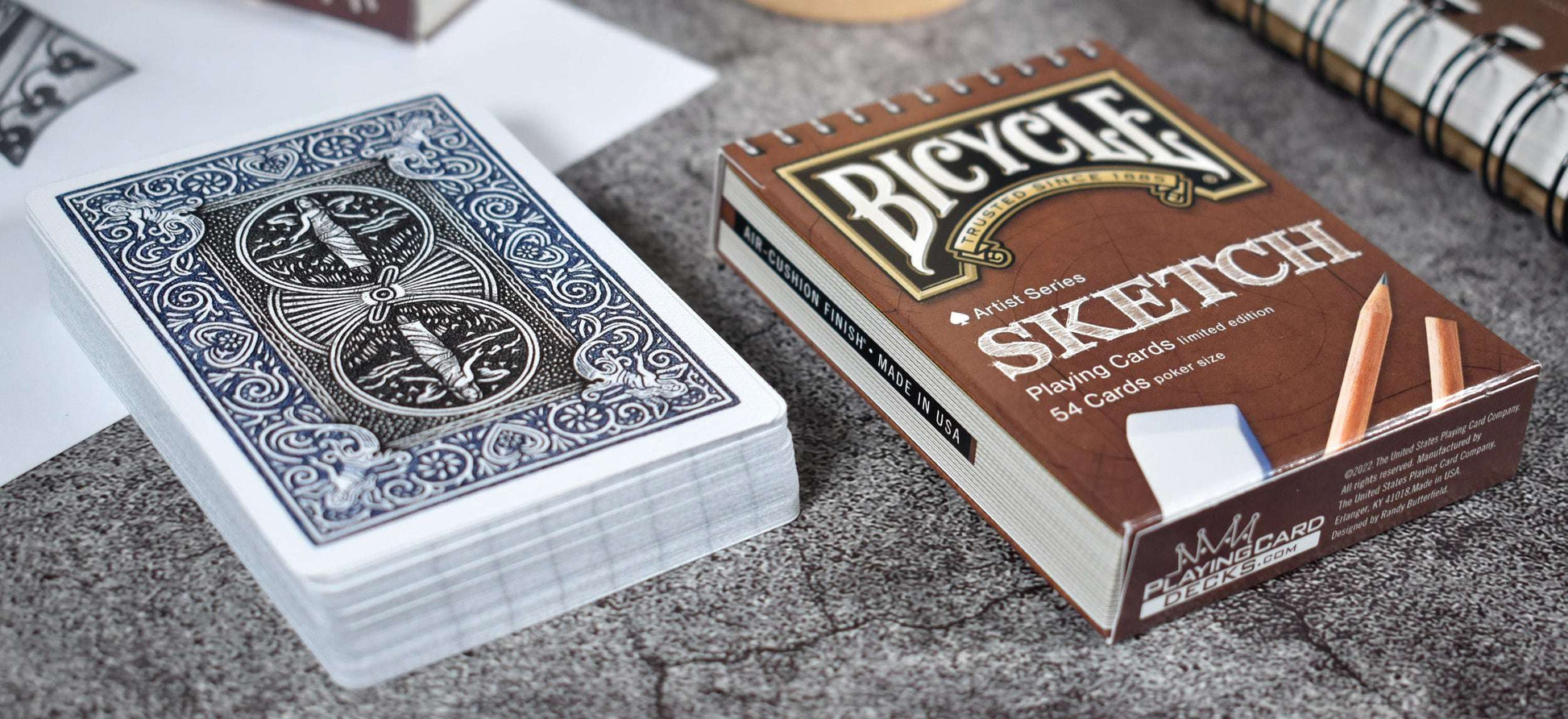 PlayingCardDecks.com-Sketch Bicycle Playing Cards