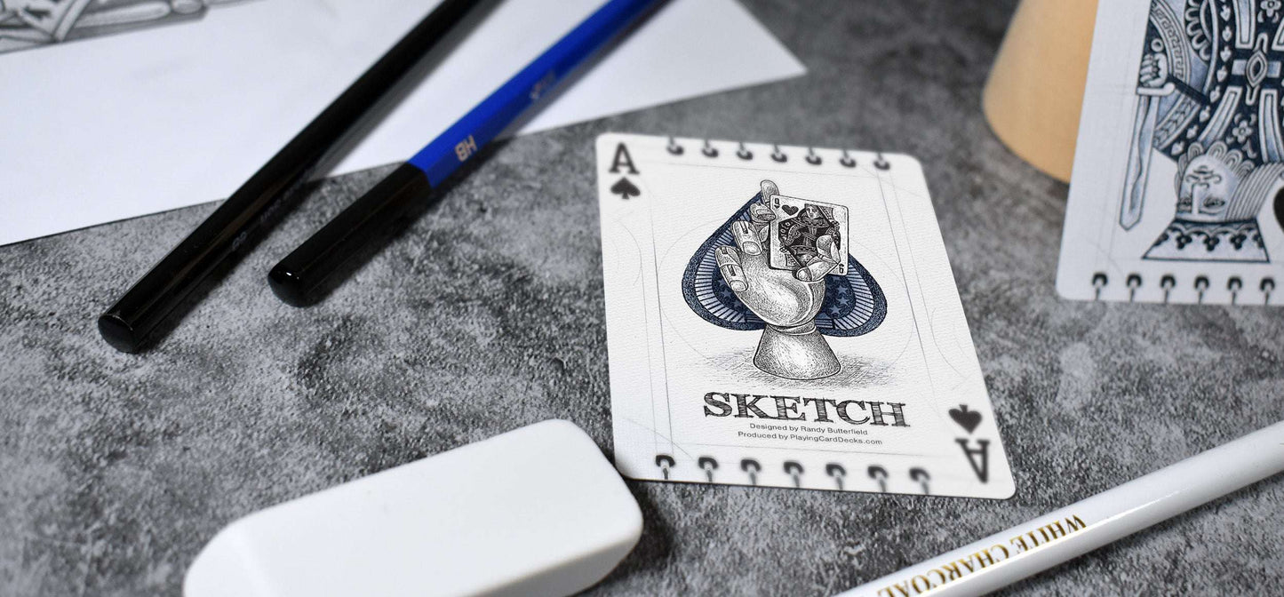 PlayingCardDecks.com-Sketch Bicycle Playing Cards