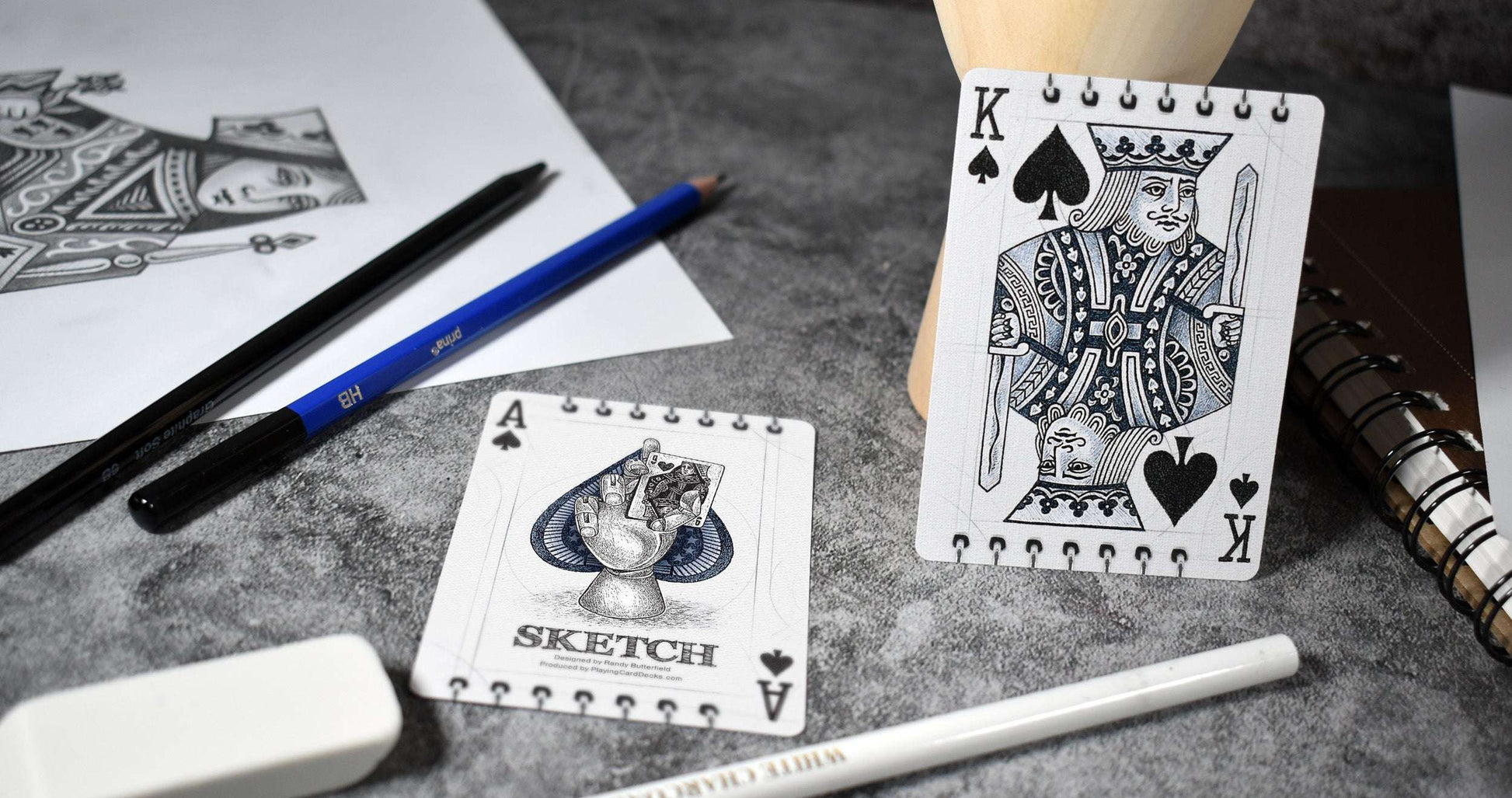 PlayingCardDecks.com-Sketch Bicycle Playing Cards