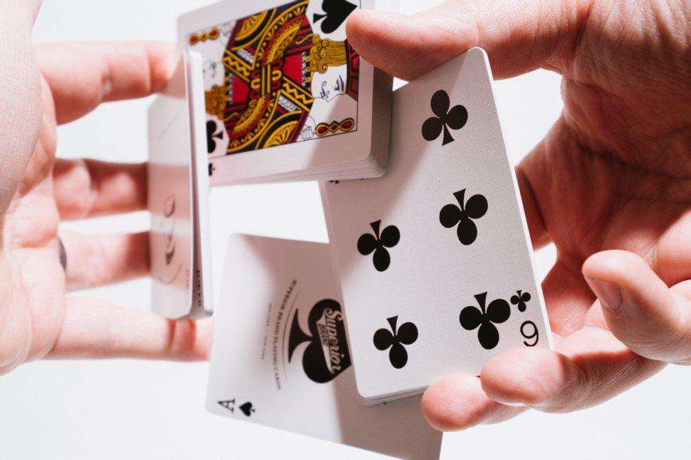 PlayingCardDecks.com-Superior Skull & Bones Red Silver v2 EPCC