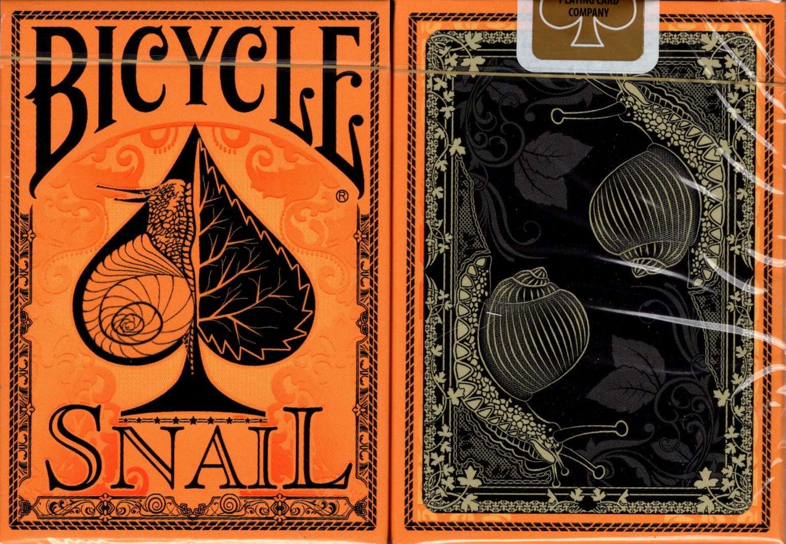PlayingCardDecks.com-Snail Gilded Bicycle Playing Cards: Orange