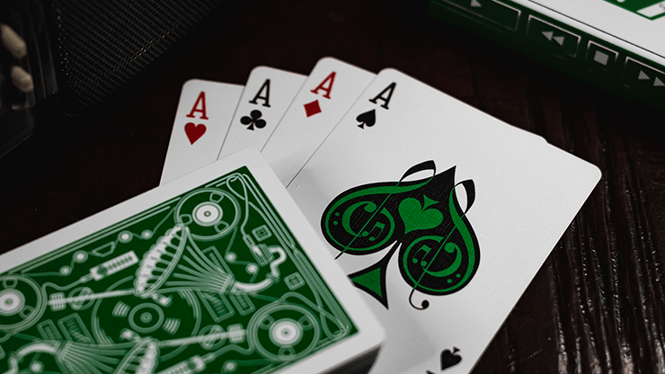 PlayingCardDecks.com-Soundboards v4 Green Playing Cards TWPCC