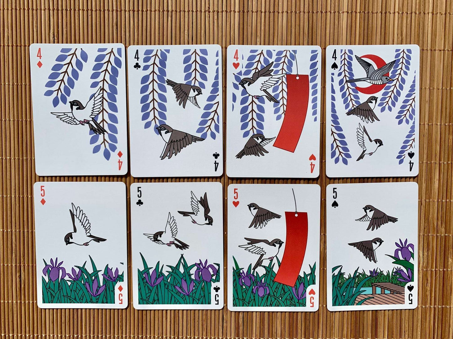 PlayingCardDecks.com-Sparrow Hanafuda Gilded Bicycle Playing Cards