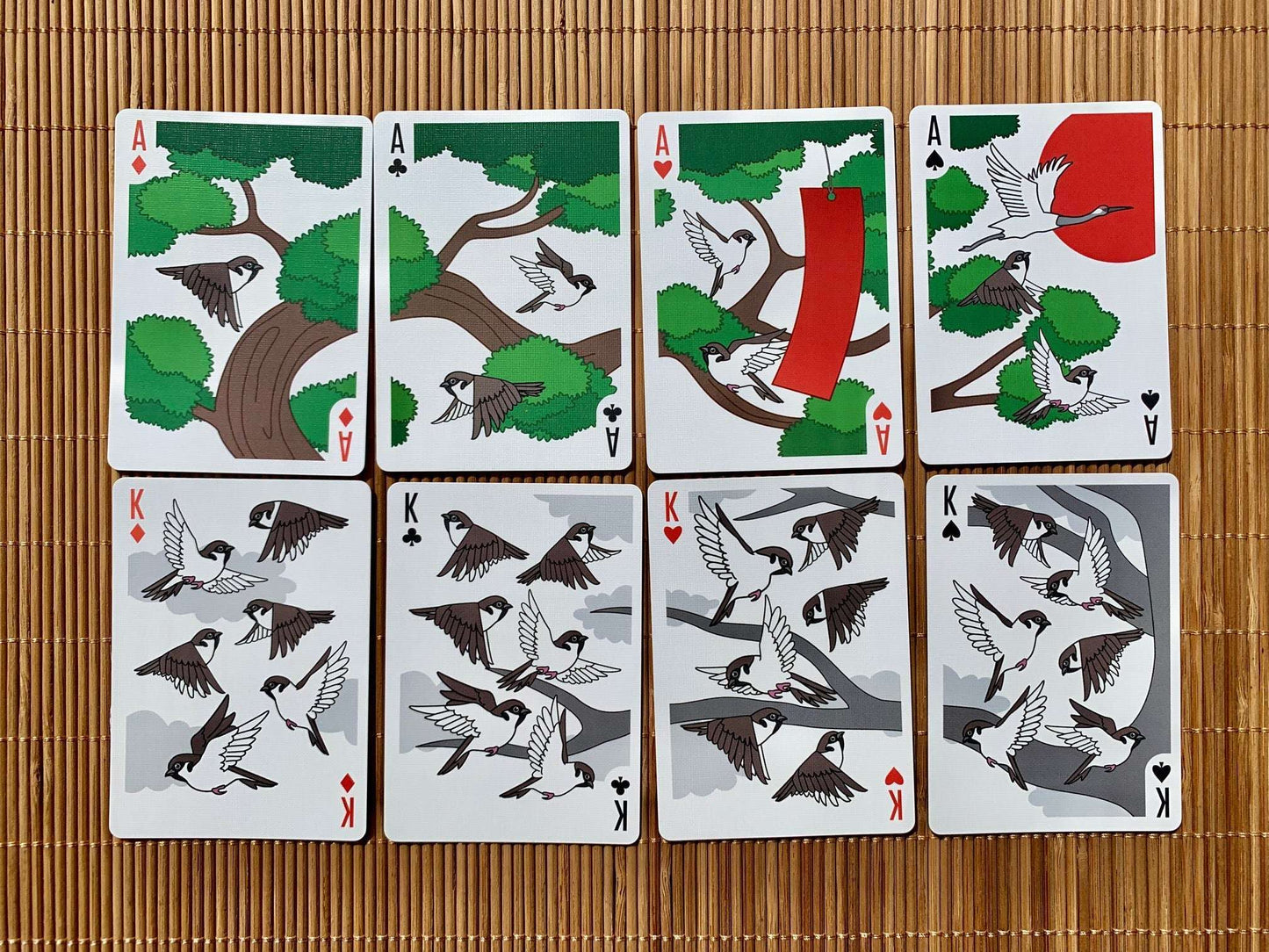 PlayingCardDecks.com-Sparrow Hanafuda Gilded Bicycle Playing Cards