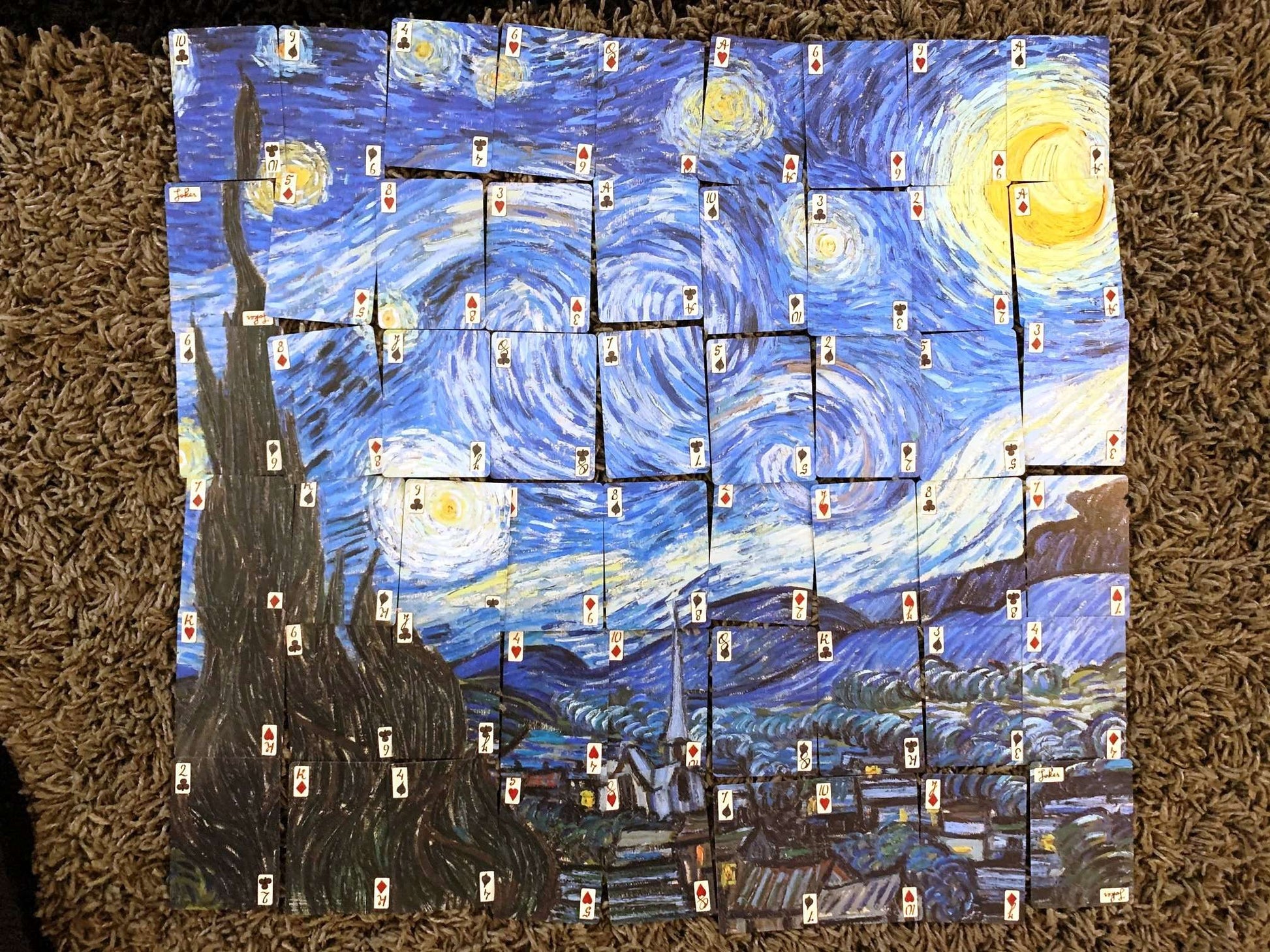 PlayingCardDecks.com-Starry Night Puzzle Playing Cards USPCC