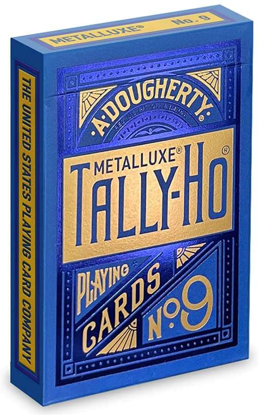 PlayingCardDecks.com-Tally-Ho MetalLuxe Blue Playing Cards