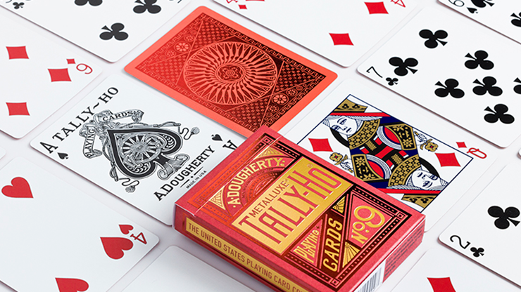 PlayingCardDecks.com-Tally-Ho MetalLuxe Red Playing Cards