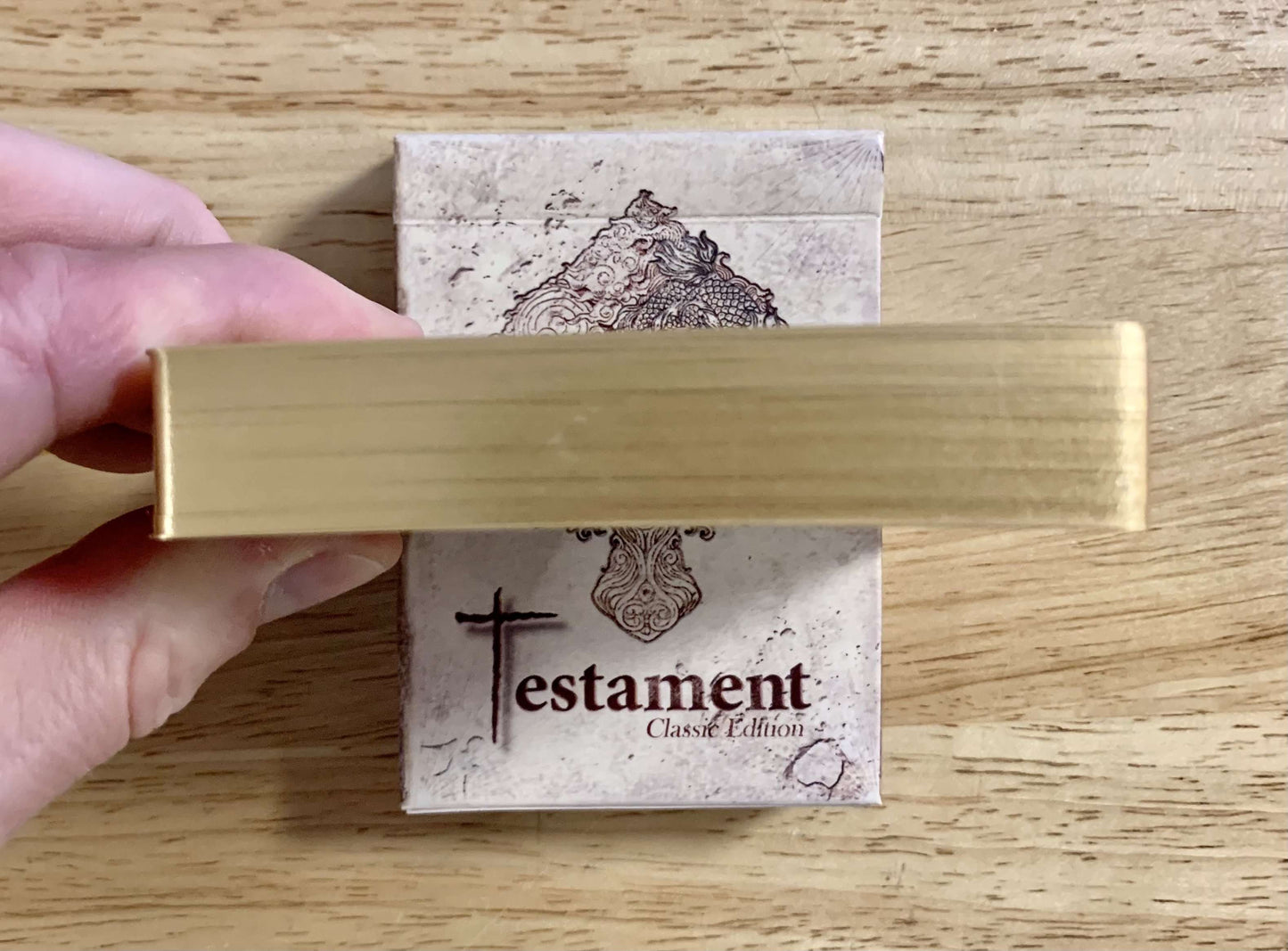 PlayingCardDecks.com-Testament Classic Antique Gold Gilded Playing Cards USPCC