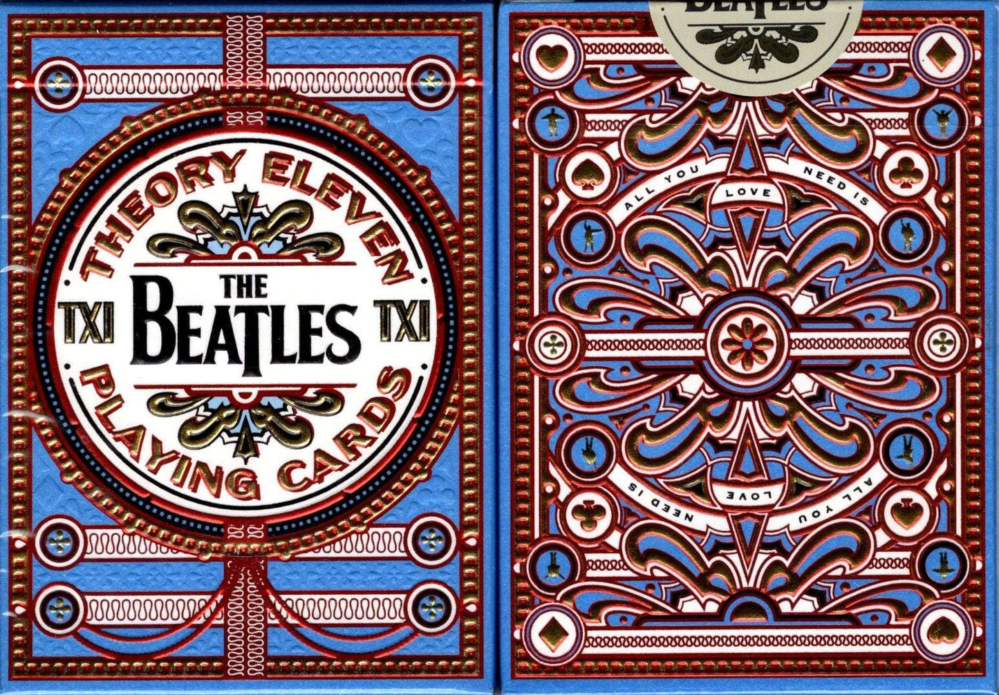 PlayingCardDecks.com-The Beatles Blue Playing Cards USPCC