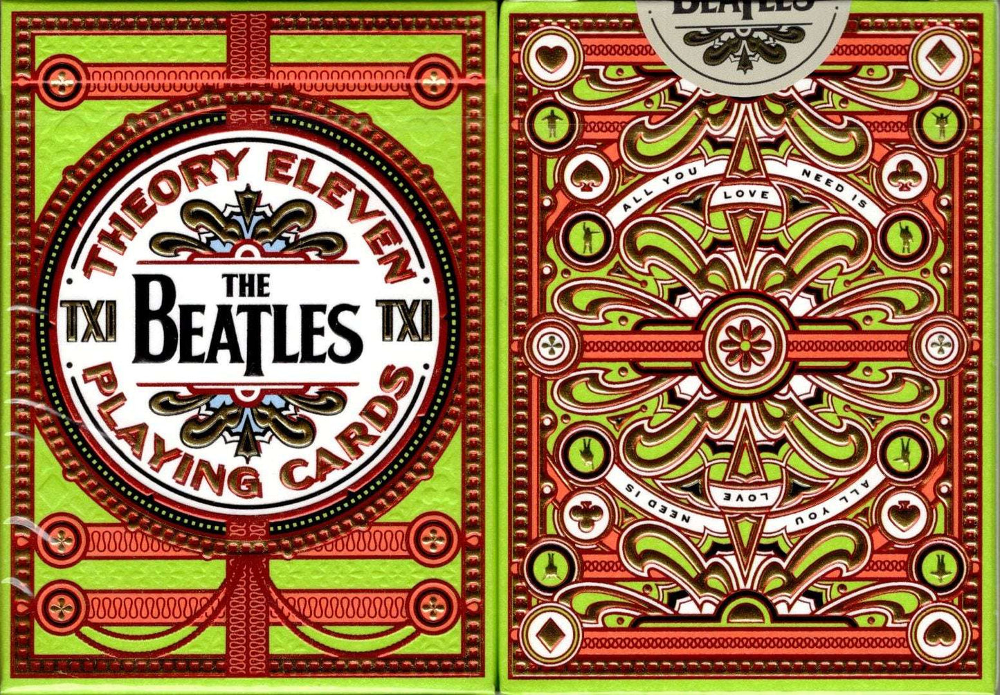 PlayingCardDecks.com-The Beatles Green Playing Cards USPCC