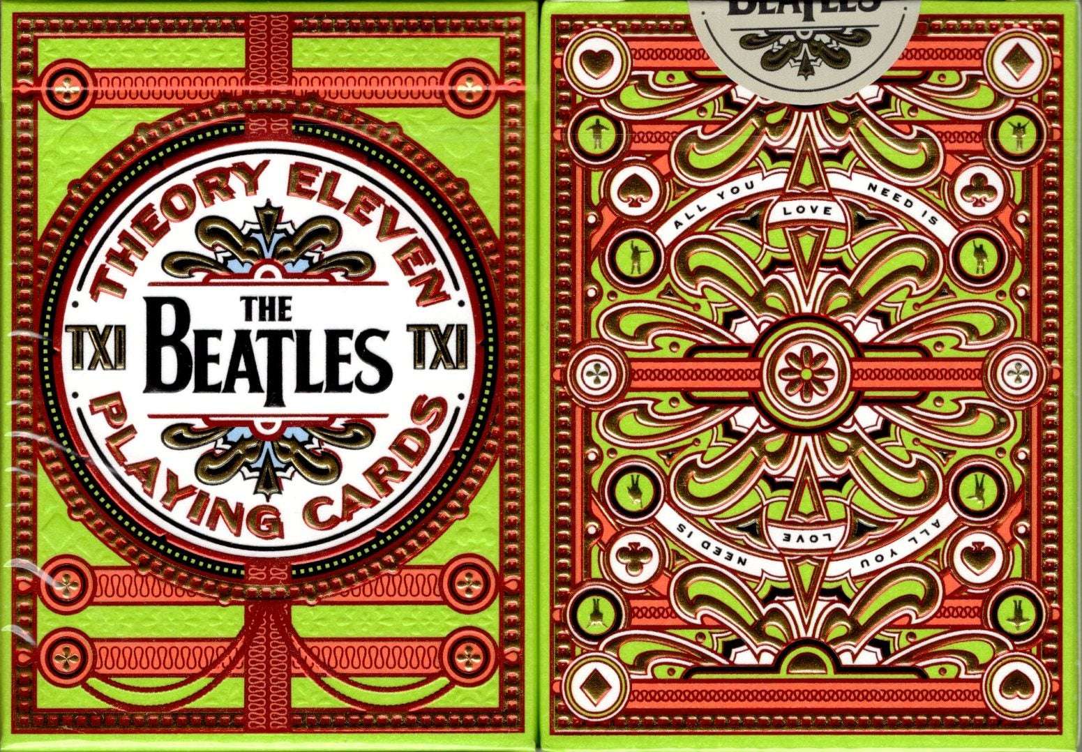 PlayingCardDecks.com-The Beatles Green Playing Cards USPCC