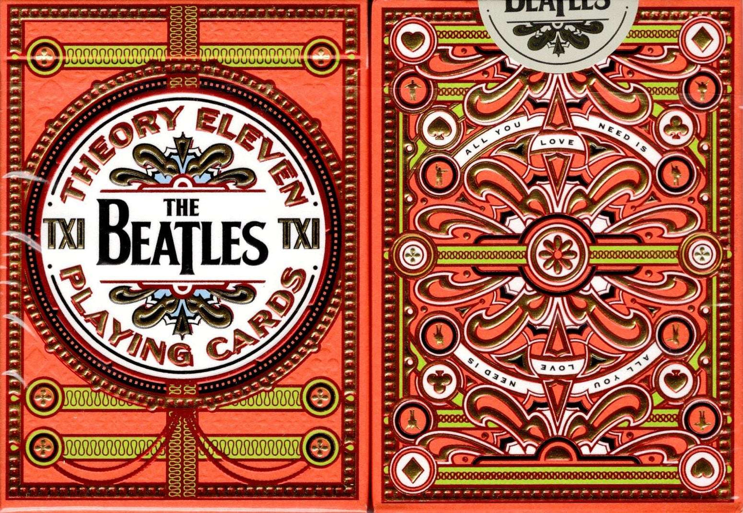 PlayingCardDecks.com-The Beatles Orange Playing Cards USPCC