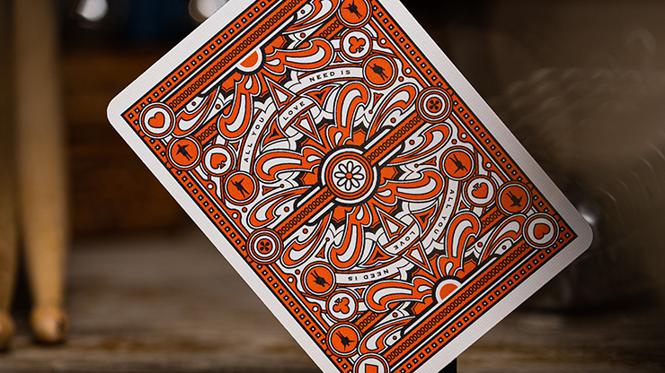 PlayingCardDecks.com-The Beatles Orange Playing Cards USPCC