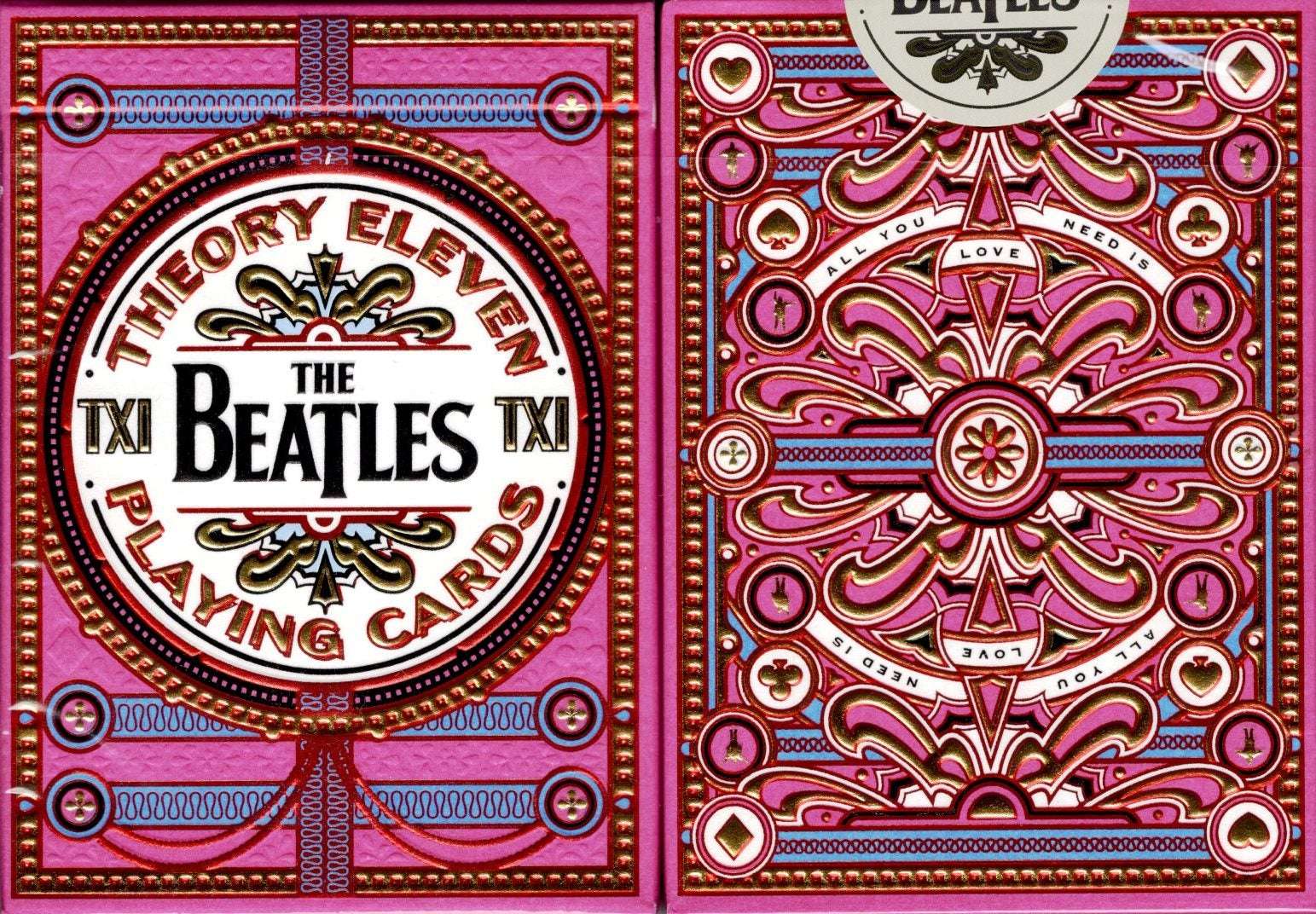 PlayingCardDecks.com-The Beatles Pink Playing Cards USPCC