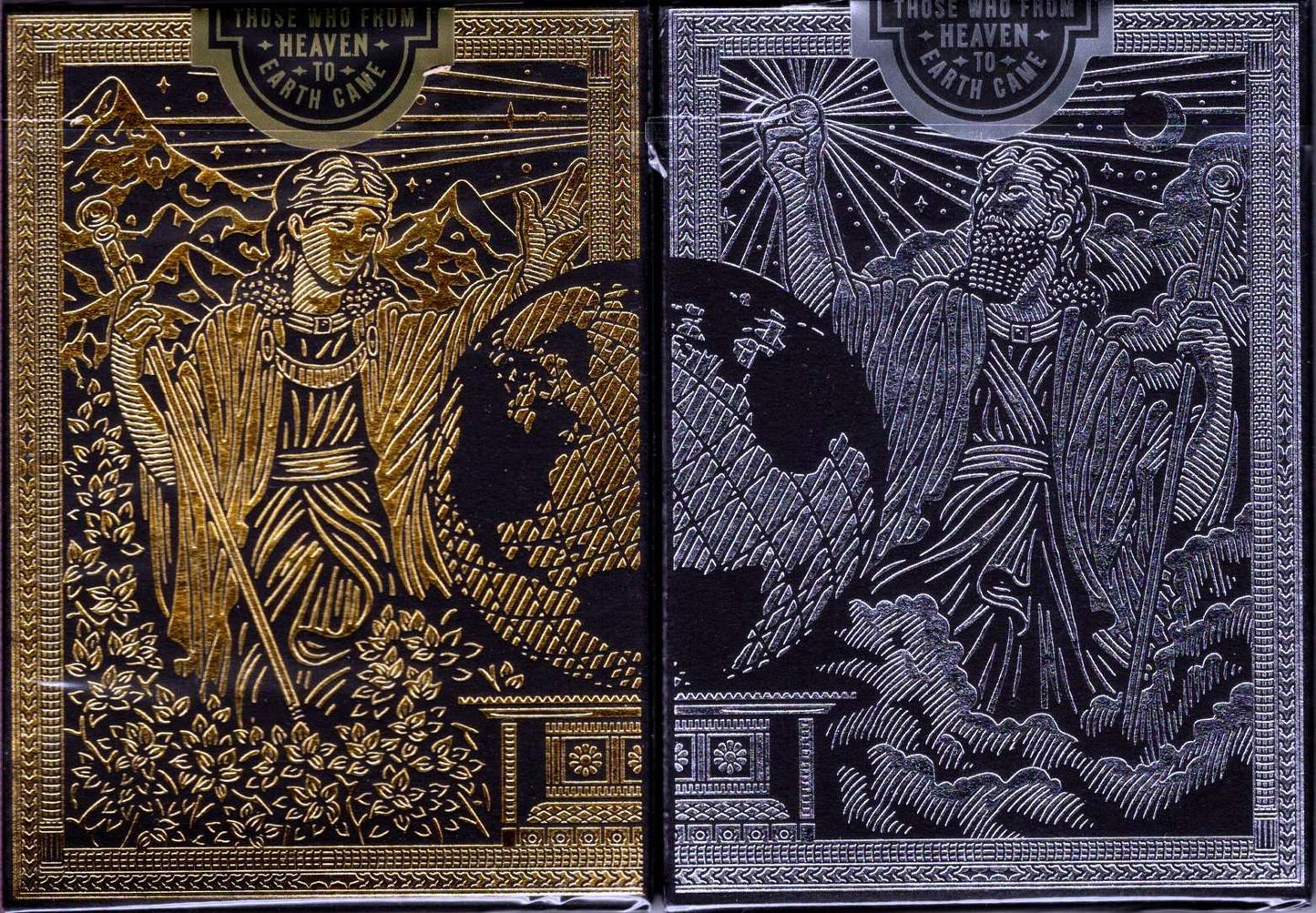 PlayingCardDecks.com-The Great Creator Foil Playing Cards 2 Deck Set TPCC