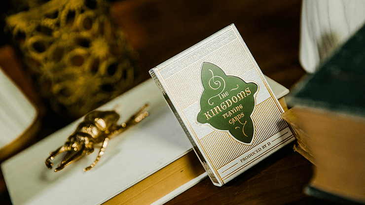 PlayingCardDecks.com-The Kingdoms Green Playing Cards USPCC