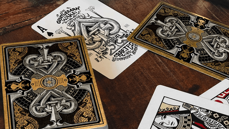 PlayingCardDecks.com-The Parlour Black Playing Cards Cartamundi